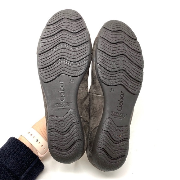 Gabor Bling Faux Fur Lined Flats Dark Fango - Picture 6 of 9